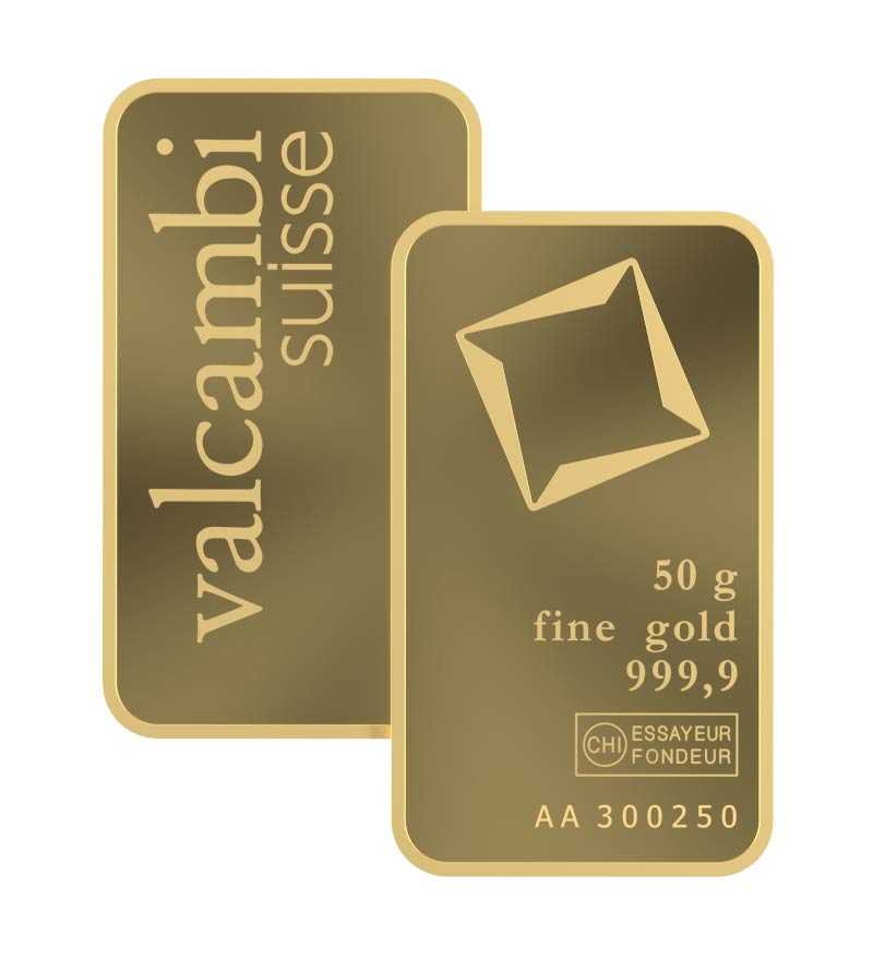 Valcambi 50g zlatna poluga