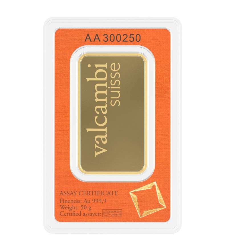 Valcambi 50g zlatna poluga