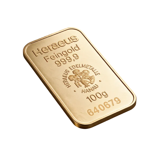 Zlatna poluga 100 g Heraeus