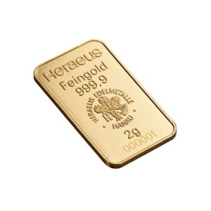 Heraeus &mdash; zlatna poluga 2 g