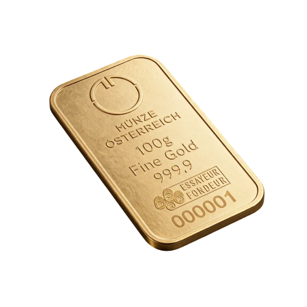 Zlatna poluga 100 g M&uuml;nze &Ouml;sterreich